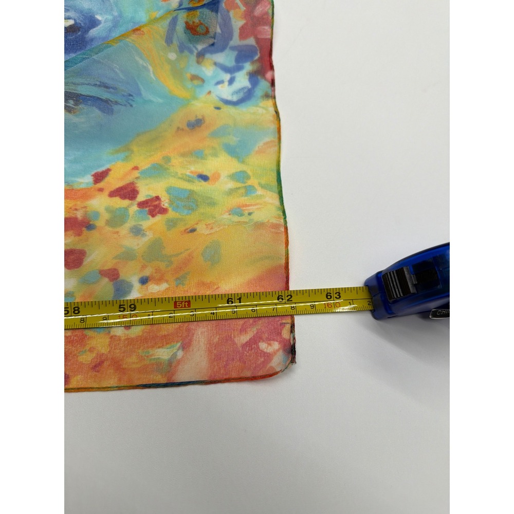 Art of the Scarf‎ Tie Rack made in Italy Floral Impressionist Watercolor Scarf View 4